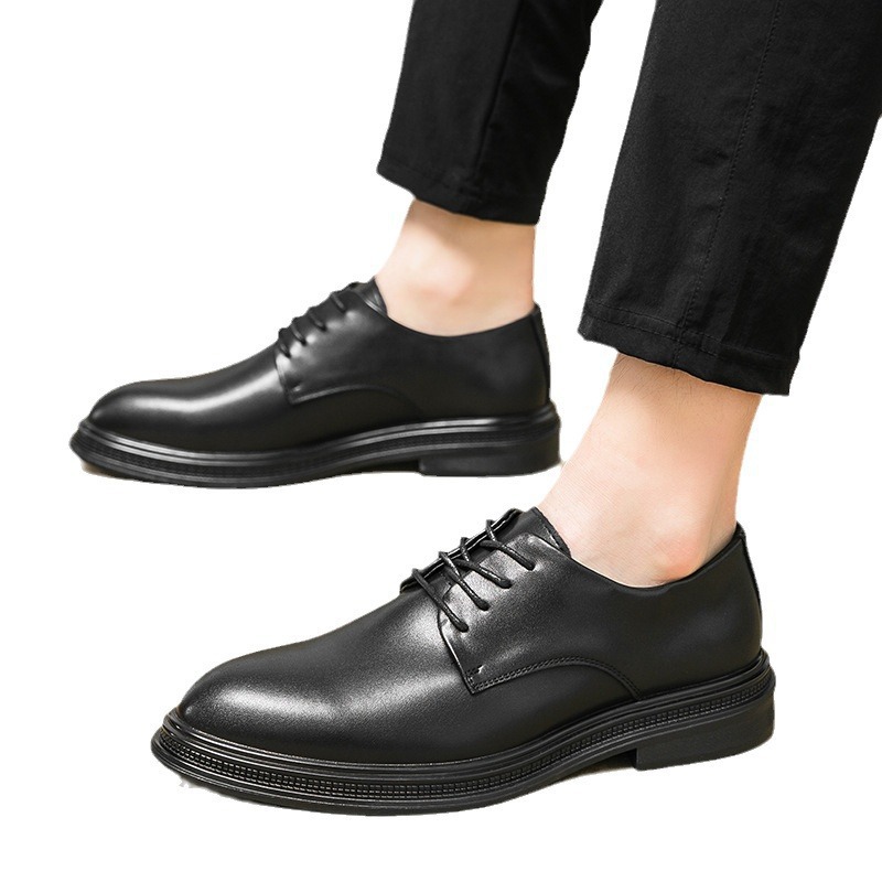 2024 verano zapatos de hombre transpirables de moda de correa baja zapatos de cuero puntuales ropa de negocios zapatos de moda británicos altos