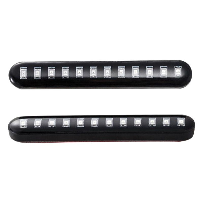 Wholesale applicable car motorcycle modified license plate light 12LED one-word strip water turn signal light