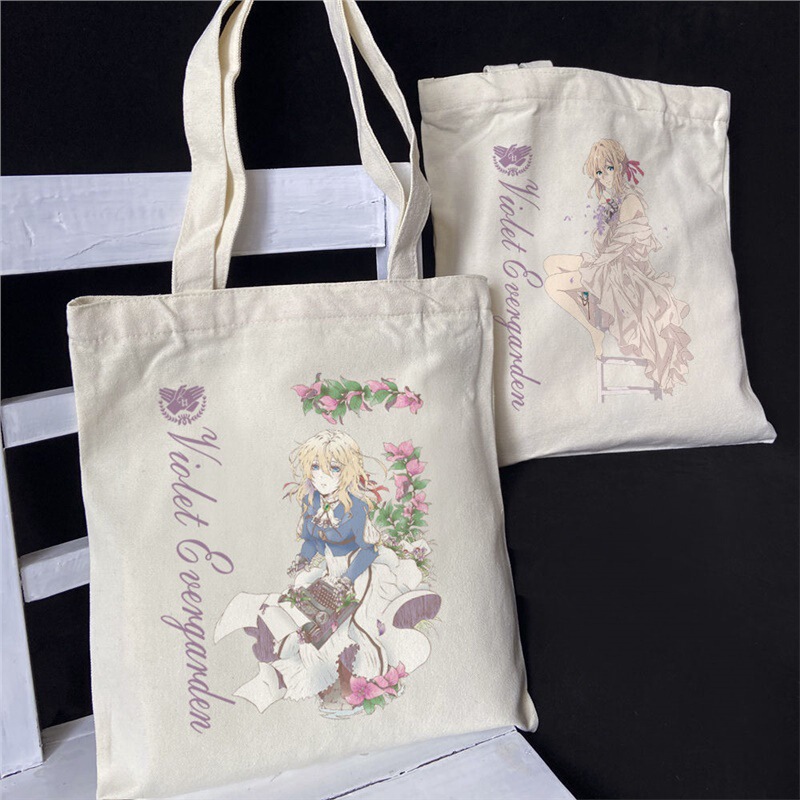 Jane Violet Evergarden Canvas Bag Violet Japanese Style Shoulder Bag Two-Dimensional Animation Peripheral Gift
