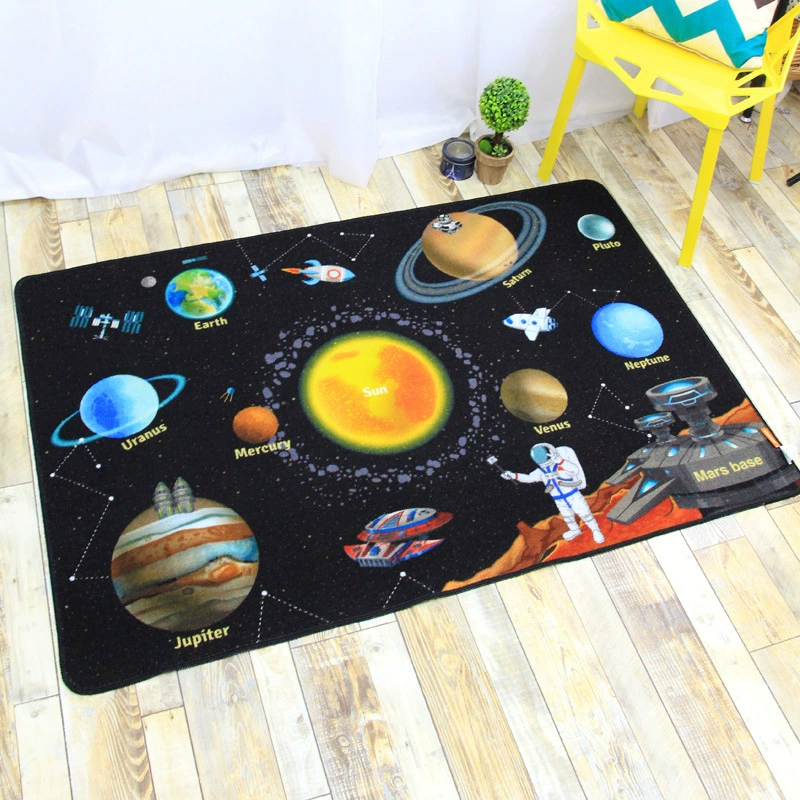 一件代发捷成地毯儿童地毯地垫卡通星球儿童房床边毯学习桌转椅垫