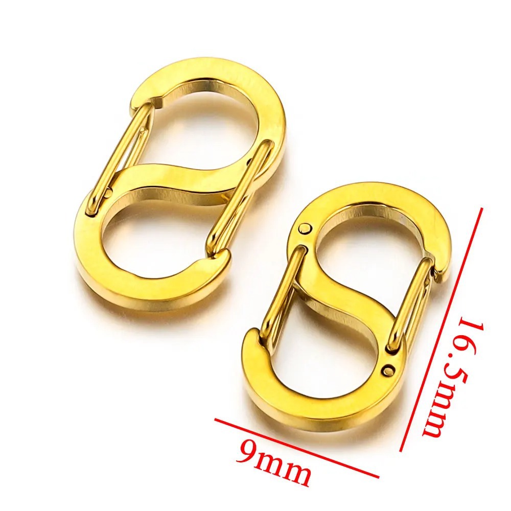 Acero inoxidable hebilla de 8 palabras collar de pulsera en forma de S hebilla de conexión equipaje hebilla de suspensión rápida accesorios de ajuste de vacío hebilla