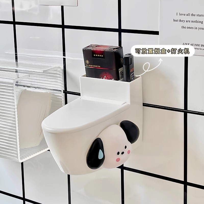 작은 화장실 재떨이 벽걸이 형 크리에이티브 화장실 뚜껑 반 플라이 애쉬 재떨이 가정용 귀여운 벽걸이 형 욕실