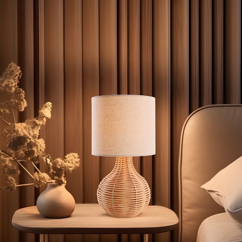 Lámparas de lino transfronterizas tejidas a mano lienzo silencioso lámpara de escritorio dormitorio sala de exposiciones decoración lámpara de escritorio al por mayor