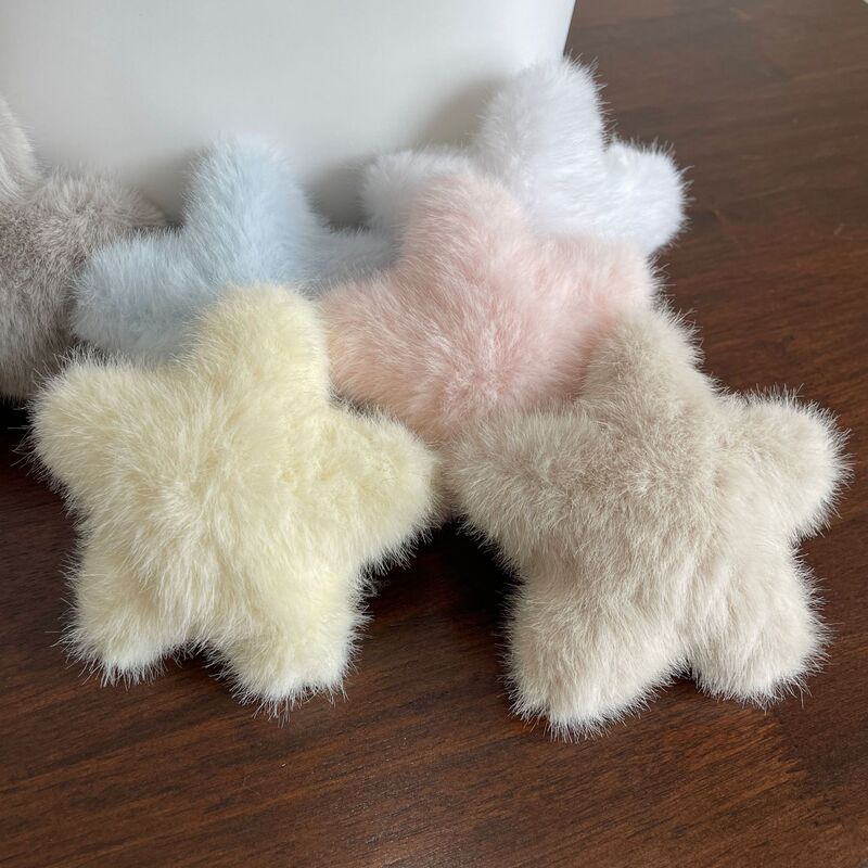 Cute Plush Five-Pointed Star Handmade DIY Material Mobile Phone Case Lolita Decorative Handbook Hair Accessories Accessories