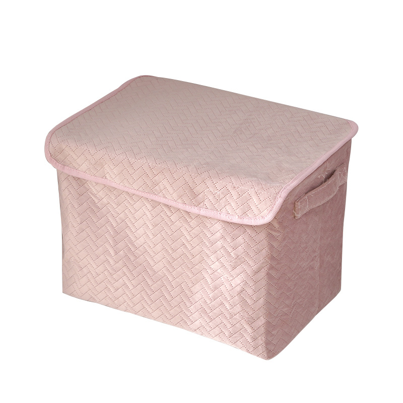 收纳篮收纳筐纯色手提 翻盖储物箱粉色少女收纳桶收纳篓批发