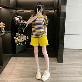 2026网红宽松显瘦洋气短裤两件套潮流运动套装女夏装新款3516