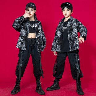 Children's Hip-hop Fashion Clothing Autumn Boy's Handsome Hip-hop Performance Clothing Children's Mechanical Dance Clothing Girls' Jazz Dance Suit