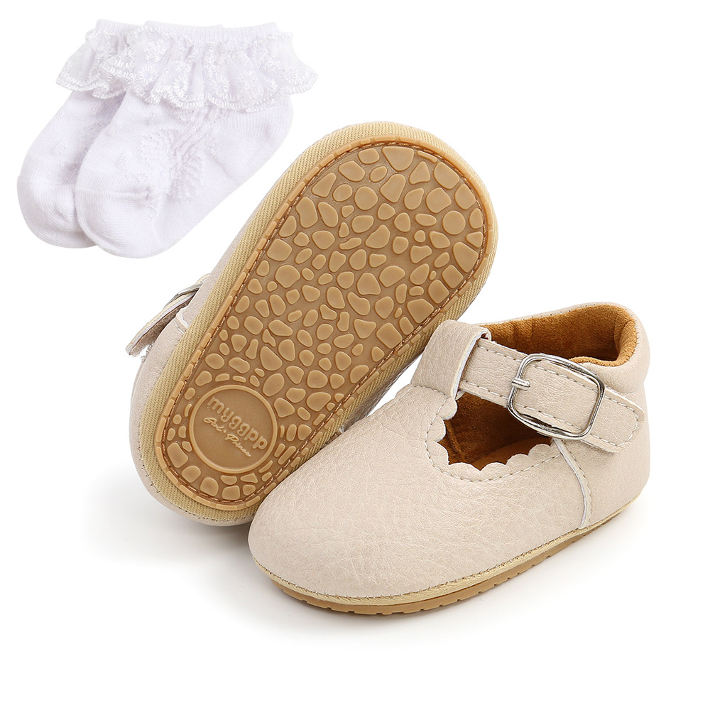 Zapatos de bebé de primavera zapatos de princesa zapatos de Bebé Zapatos de niño de mujer Calcetines de banda de pelo conjunto de 2 piezas 1988