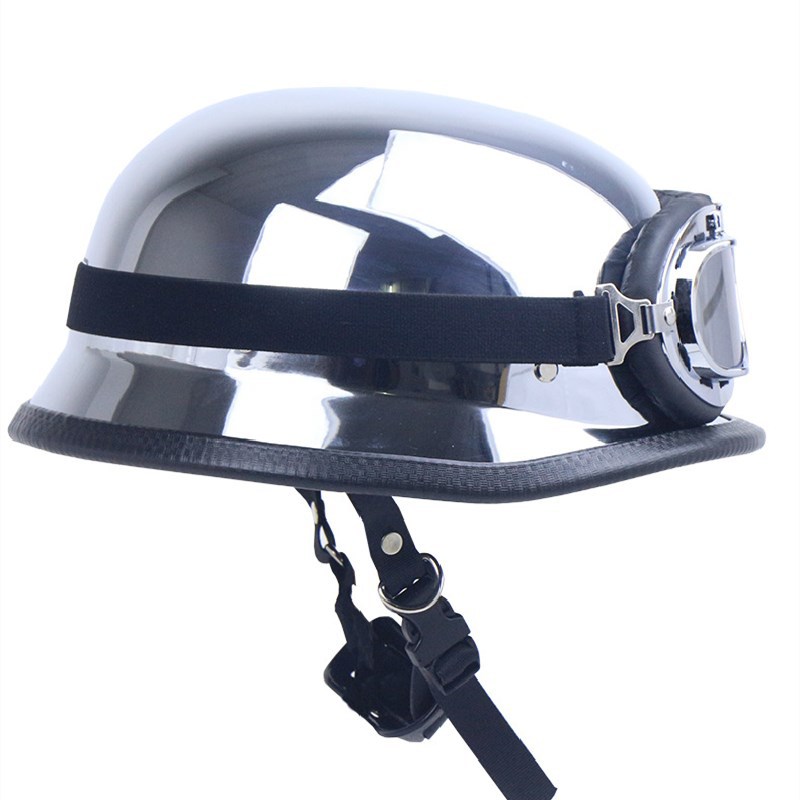 Electroplated silver helmet Goggles Retro helmet M35 helmet mirror_voghion.com