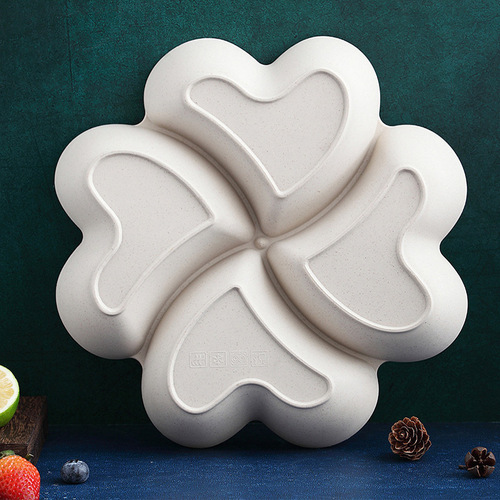 Creative Clover Leaf Heart Divided Storage Fruit Bowl Home Living Room Snack Lucky Grass Snack Dessert Fruit Plate