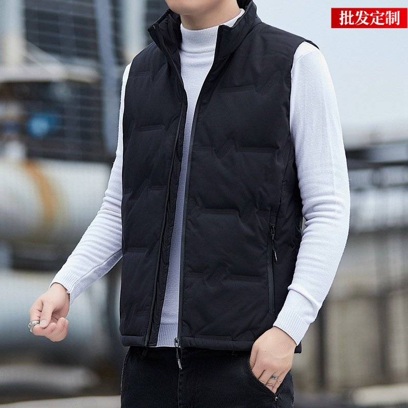 겨울 다운 조끼 남자 가을과 겨울 칼라 캐주얼 민소매 조끼 패션 냉방 남성 재킷 코트