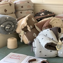 韩国大鹅全棉色织针织棉天竺棉软糯单双人春秋被可水洗裸睡被子