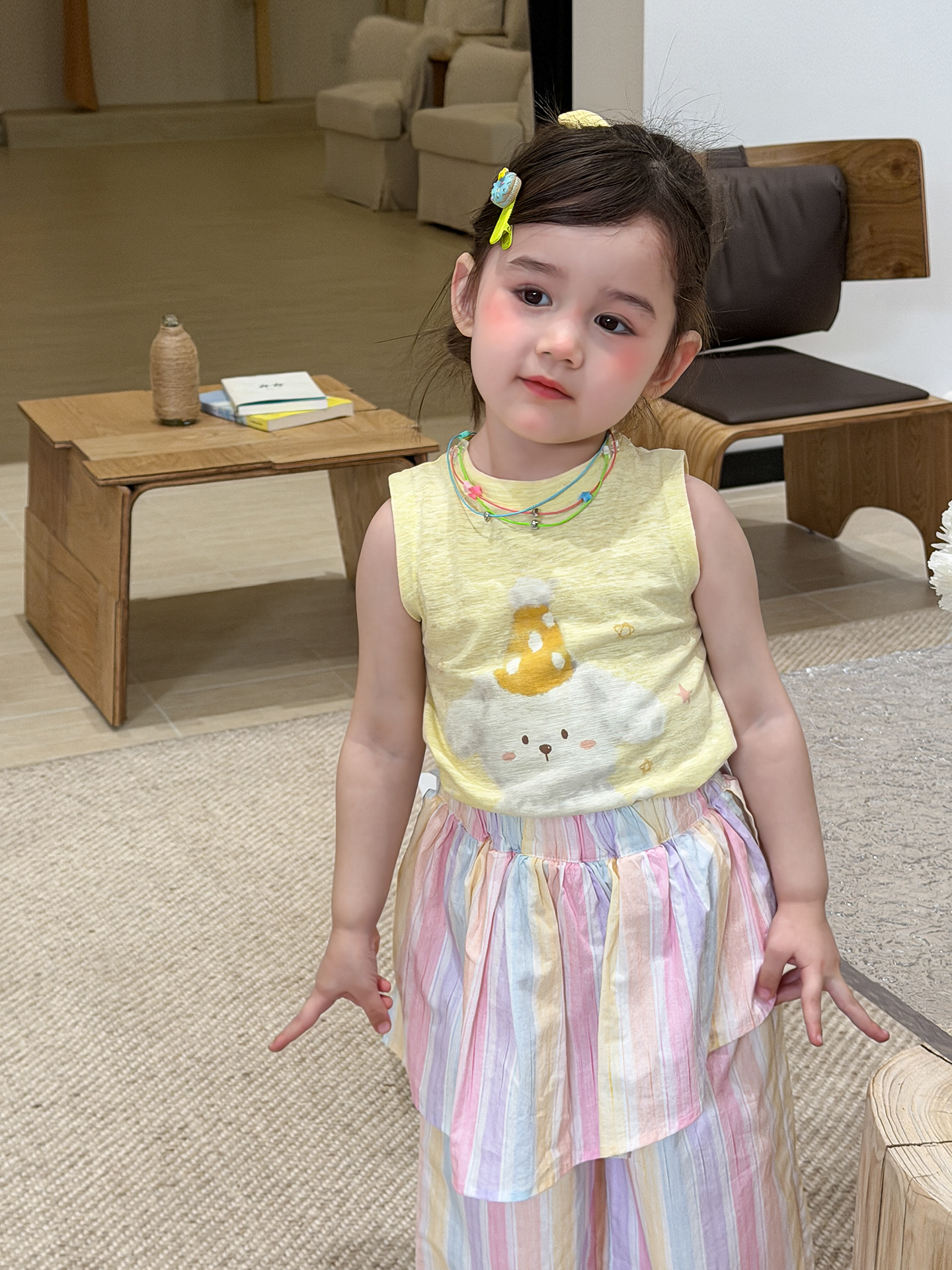 Sugar Pear ropa infantil chaleco de verano delgado 2026 ropa infantil casual clase A niñas bebés camisa sin mangas