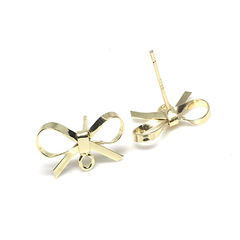14k gold-plated colorfast bow earrings S925 silver needle DIY handmade earring accessories minimalist geometric earrings