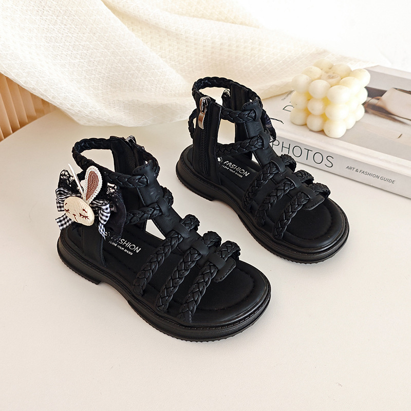 Sandálias para niñas verano 2026 nuevo estilo de moda infantil versátil zapatos romanos para niñas con suela suave hueco zapatos de princesa image 8