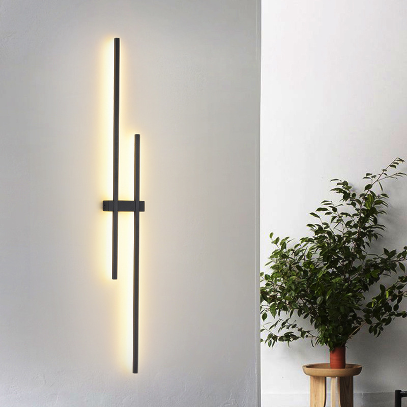 Northern Europe Strip bedroom Bedside Wall lights originality a living room background Wall lamp led line Entrance Atmosphere lamp