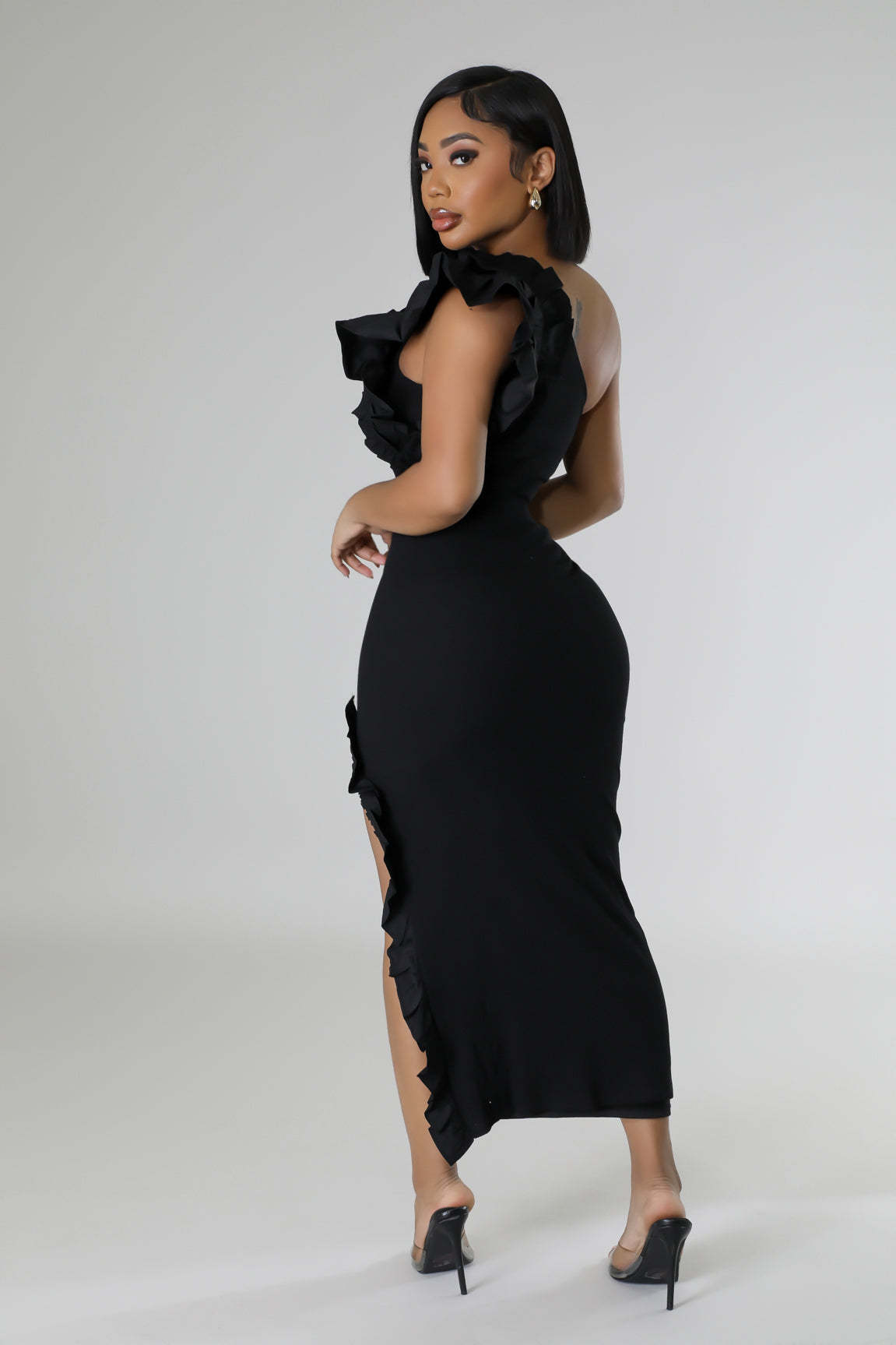 362g Weight Sleeveless Sleeve Length Polyester Fabric Type Skirt Co-ord Set Sets Type 2 Pieces Set Quantity Holiday Occasion One Shoulder Neckline Slim Fit Type Solid Color Pattern Summer Season Women's Gender Frill Design Elegant Style Holiday Women's Elegant Solid Color Polyester Frill Skirt Co-ord Set Skirt Sets 17