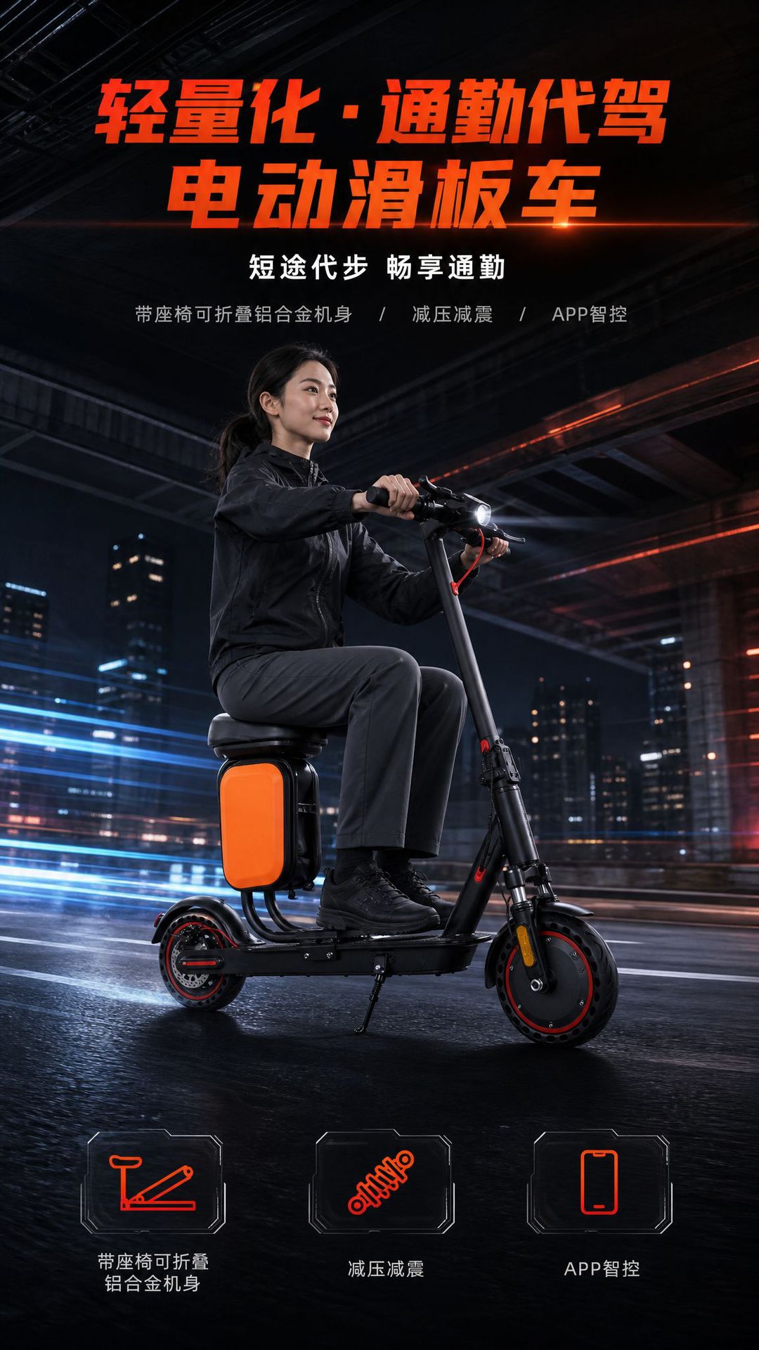 Cross-border electric scooter for urban commuting, student and adult scooter, outdoor riding folding scooter