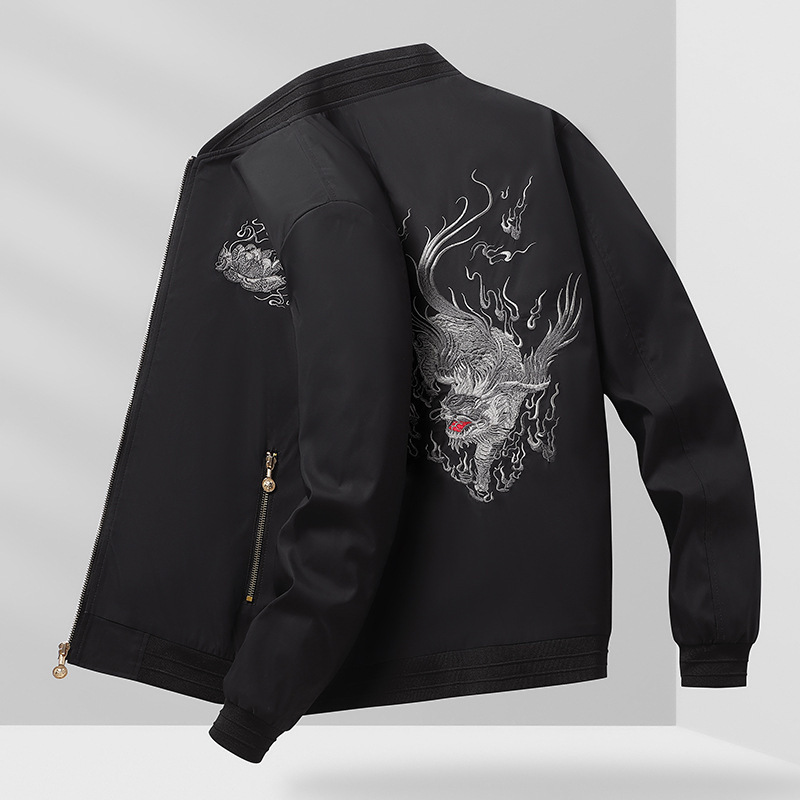 National Fashion Jacket Men's Spring 2024 New Aviator Jacket Embroidered Baseball Clothing Men's Casual Jacket National Fashion Jacket Men's Spring 2024 New Aviator Jacket Embroidered Baseball Clothing Men's Casual Jacket