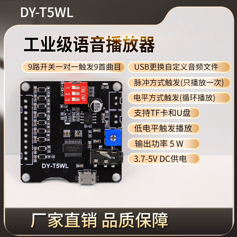 Модуль управления воспроизведением 5W Power Voice MP3 один к одному запускает карту памяти TF U диск пользовательского аудио T5WL