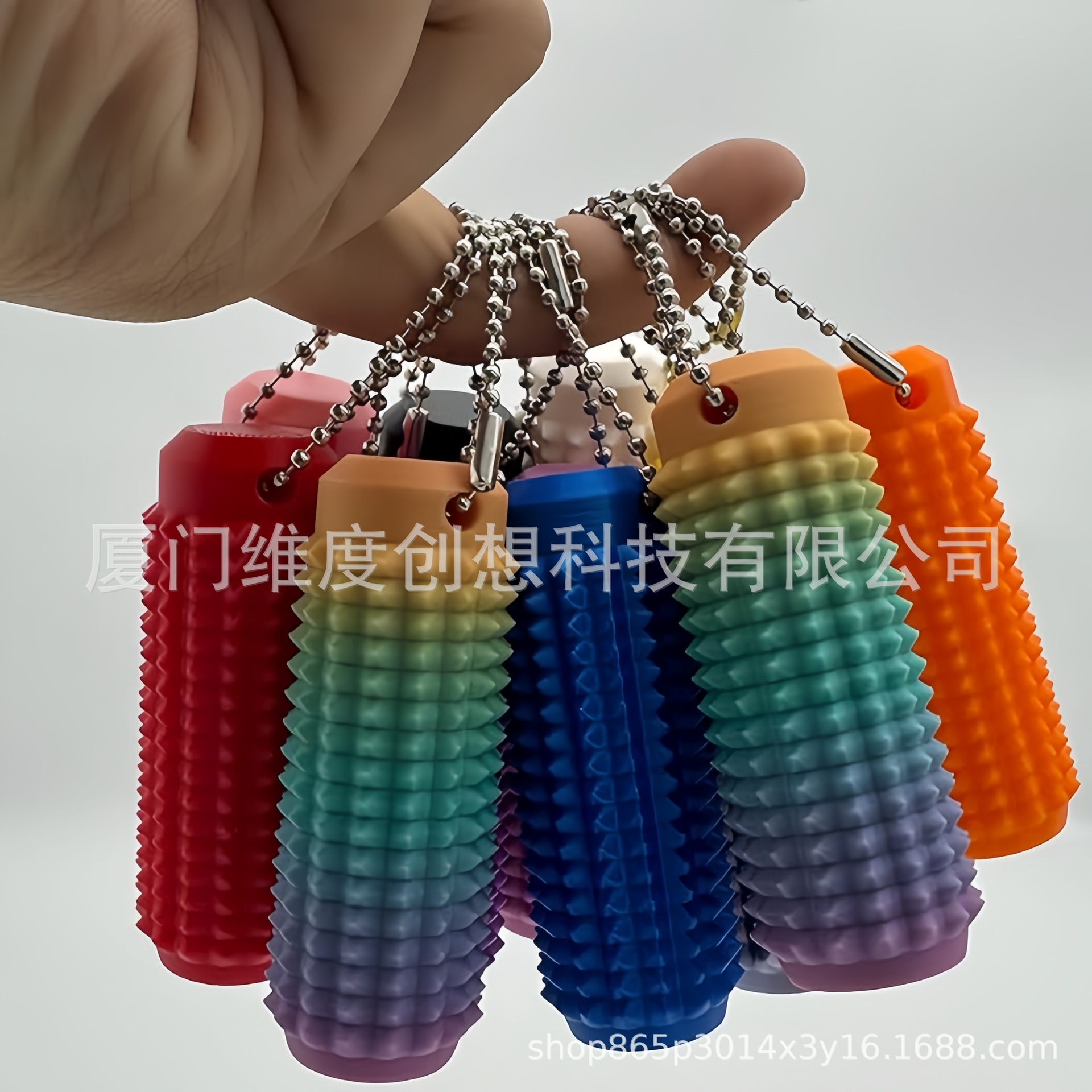 Transfronterizo nuevo Spiky Grippie Stim Keychain llavero portátil de masaje de descompresión de la punta del dedo