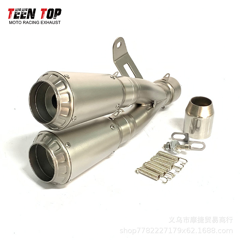 Motorcycle Modified Dual Exhaust Pipe Tailpipe for Zongshen 800, 450Sr, Huanglong 250, Cbr250 Universal Model