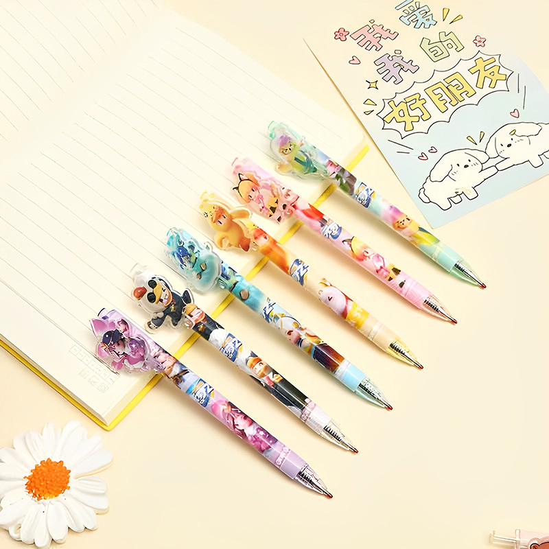 Parche de dibujos animados pulsar bolígrafo neutro fresas oso bolígrafo de exámenes de estudiantes de primaria fábrica de papelería al por mayor