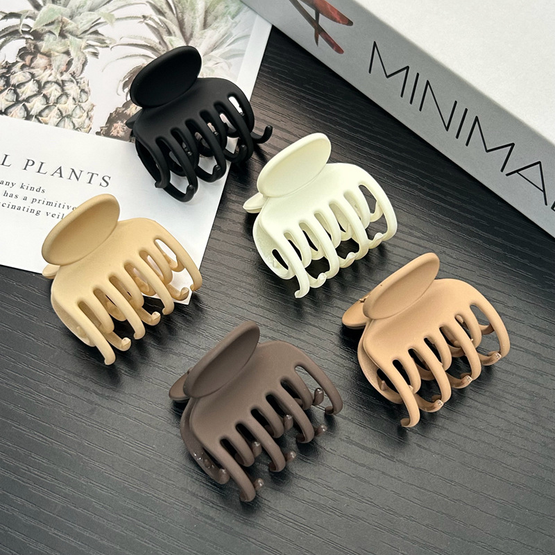 Amazon 4cm Medium Double-Row Tooth Hairpin Frosted Grabber Ponytail Hairpin on the Back of the Head Shark Clip Hair Accessories Headdress