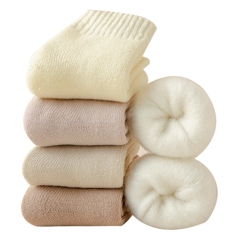 Calcetines de lana para mujer Calcetines de tubo de otoño e invierno más calcetines de felpa de pantorrilla gruesa de terciopelo Calcetines de piso para dormir de confinamiento cálido