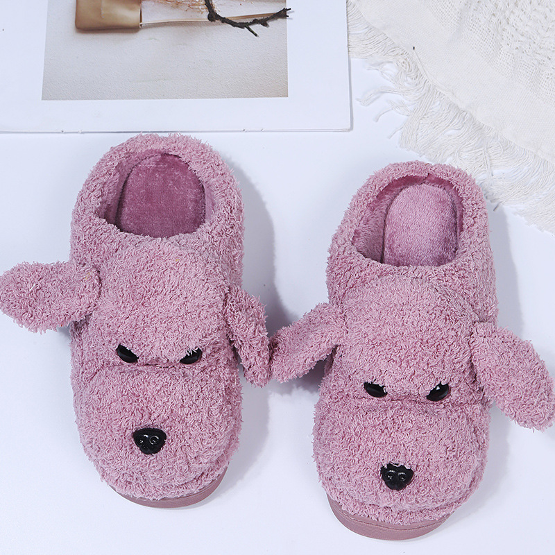  Ladies‘ Autumn and Winter Home Cotton Winter Cute Cartoon Fleece Velvet Flat Slippers nihaostyles clothing wholesale NSKJX71219