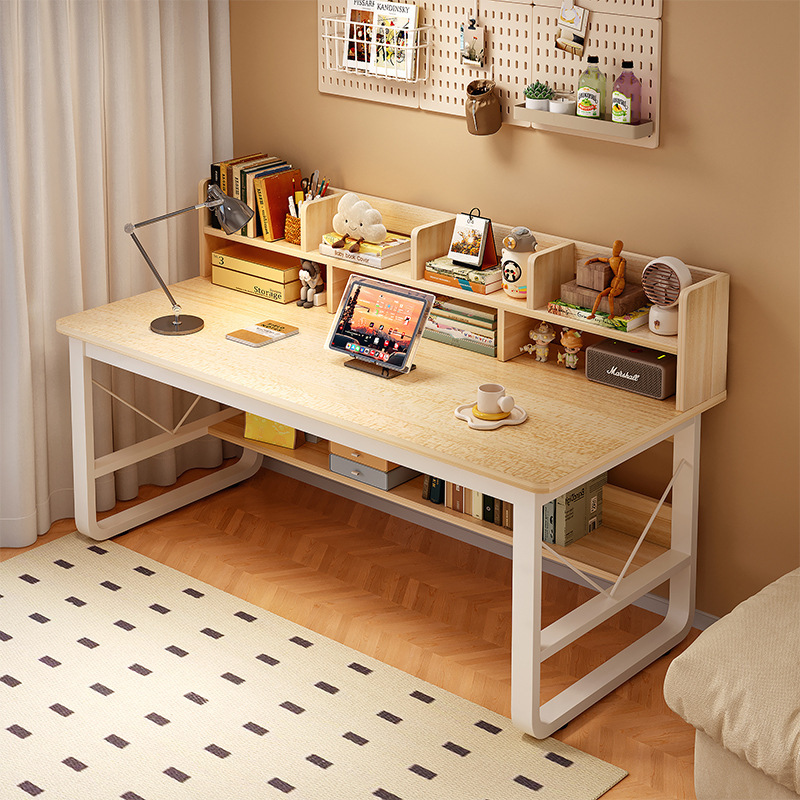Desk Home Student Study Table Bedroom Computer Table Small Apartment Simple Office Desk Simple Table with Storage Rack