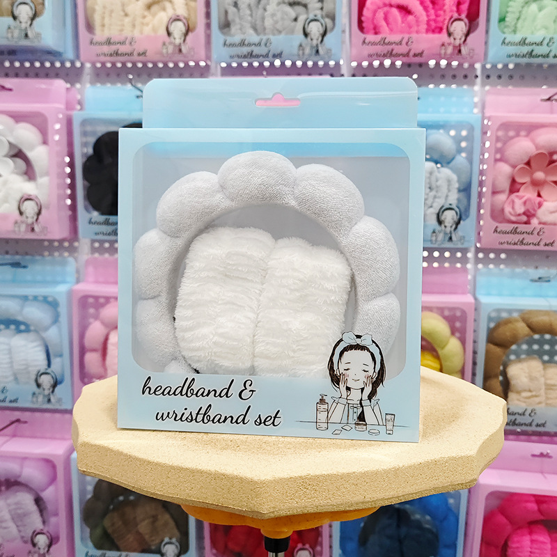 Nueva esponja de lavado de cara de Amazon, diadema de nubes, maquillaje de belleza, diadema de todo fósforo, diadema, horquilla, juego de caja de regalo