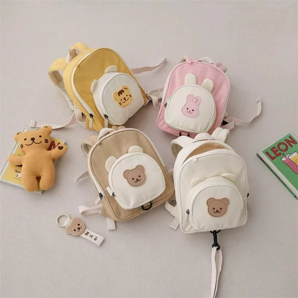 ins Korean kindergarten backpack for toddlers, anti-lost backpack for outings, travel, snack storage, double shoulder bag
