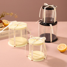 网红迷你2寸3寸圆形透明纸杯小蛋糕盒 法式西点甜品打包盒子包邮