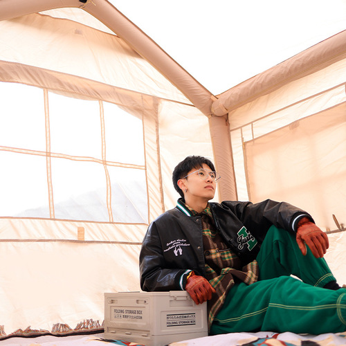 Inflatable tent canopy integrated outdoor outdoor construction-free portable folding camping rainproof thickened cabin camping equipment