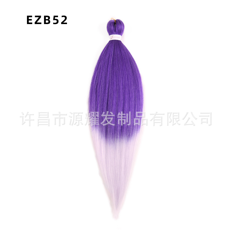 Peluca EZ cabello esponjoso y suave de fibra química trenza grande 26 pulgadas 90g pvc bicolor retardante de llama seda de baja temperatura trenza grande