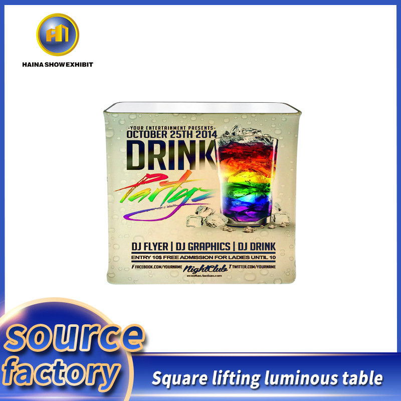 促销台升降发光灯箱广告展示展会快幕秀可移动地推广告牌展示台