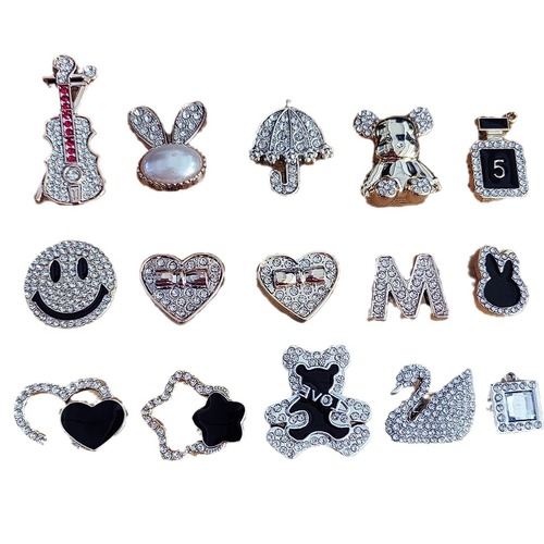 DIY jewelry accessories full diamond swan heart hole shoe accessories garden shoe creative decorations accessories full diamond plastic