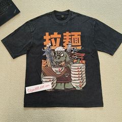 TKPA Harajuku street trendy T-shirt Japanese cartoon print heavy wash water old retro casual short-sleeved T-shirt men