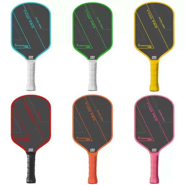 Hot-Selling Pickleball Racket with Colorful T700 Carbon Fiber Cloth Texture, Matte Finish, Custom Pattern, 16mm Professional Competition Racket
