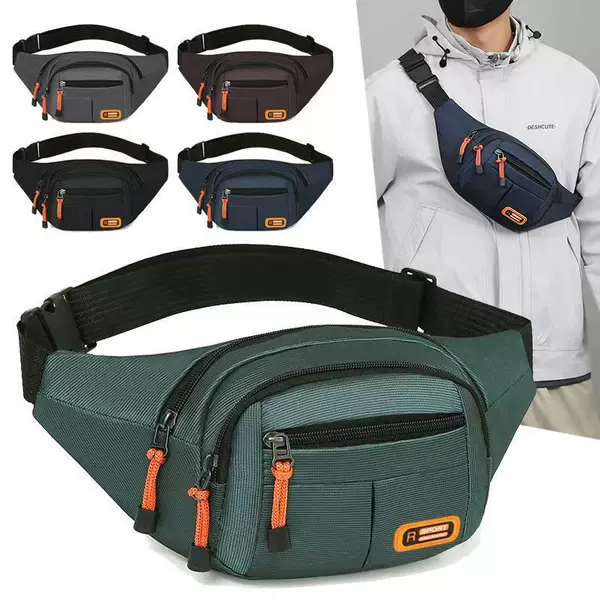 Sports Waist Bag, Outdoor Multi-Functional, Large-Capacity Chest Bag for Men and Women, Waterproof Construction Site Work Phone Bag