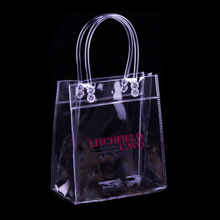 Transparent buttoned PVC tote bag, gift for flowers, wholesale PVC cosmetic packaging
