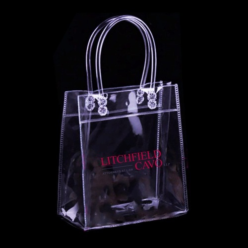 Transparent buttoned PVC tote bag, gift for flowers, wholesale PVC cosmetic packaging