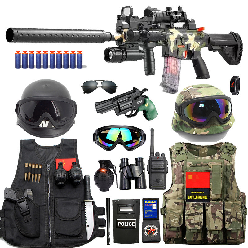 Children's Special Forces Target Toy Gun Set Boy Swat Vest Artificial Outdoor Cs Chicken Little Police Equipment