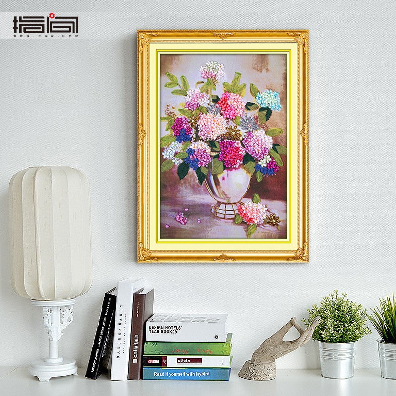 Nueva cinta bordado tridimensional bordado hecho a mano bricolaje colgando pintura sala de estar dormitorio estudio material paquete kit ramo colgante pintura