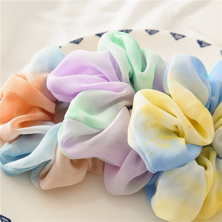 Tie Dye Pattern Sweet Women'S Tie Dye Cloth Hair Tie Rubber Band
