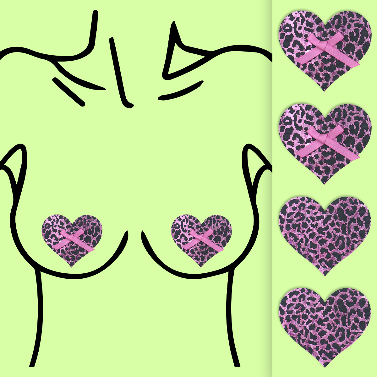 卡雅玫粉豹纹乳贴一次性胸贴自粘防走光美胸贴性感透气乳头贴纸|ms