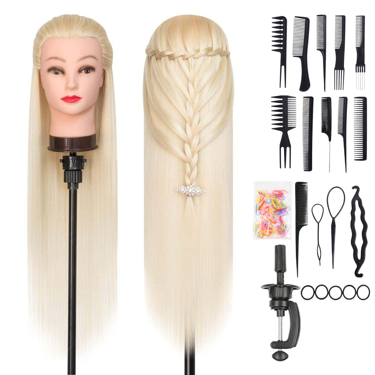 Maniquí de Cabeza para Peluquería de Fibra de Alta Temperatura image 22