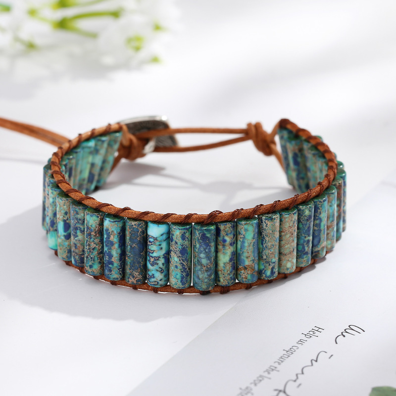 Amazon's Best-Selling Cross-Border Jewelry: Emperor Stone Bracelet, Handmade Woven Leather, European and American Style, Factory Direct Sale Amazon's Best-Selling Cross-Border Jewelry: Emperor Stone Bracelet, Handmade Woven Leather, European and American Style, Factory Direct Sale