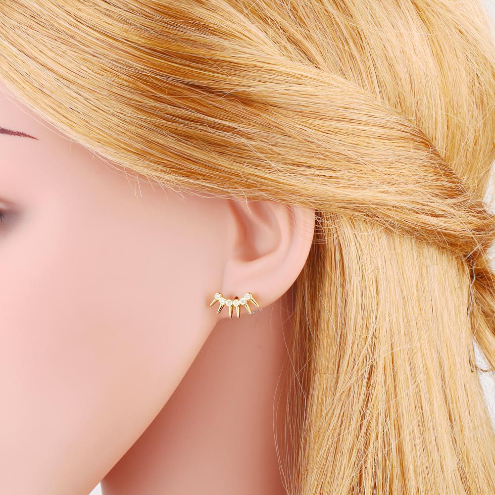 Fashion Star Copper Drop Earrings Inlay Zircon Copper Earrings